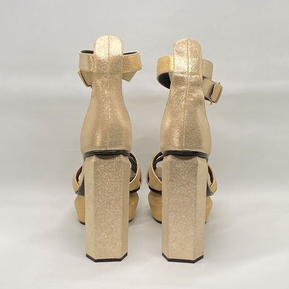 Balmain Ava Metallic Leather Platform Sandals size 39 - Picture 7 of 13